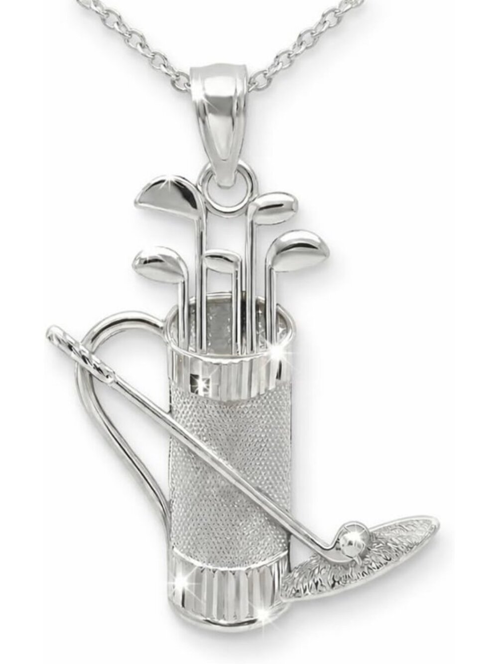 Sterling Silver Golf Bag & Clubs Necklace - Perfect Gift for Golf Lovers